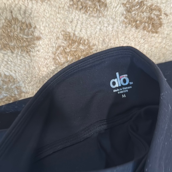 Black Mid Rise ALO Leggings - Picture 2 of 2